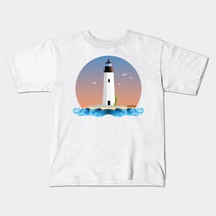 Flat Design - New Point Comfort Lighthouse Kids T-Shirt